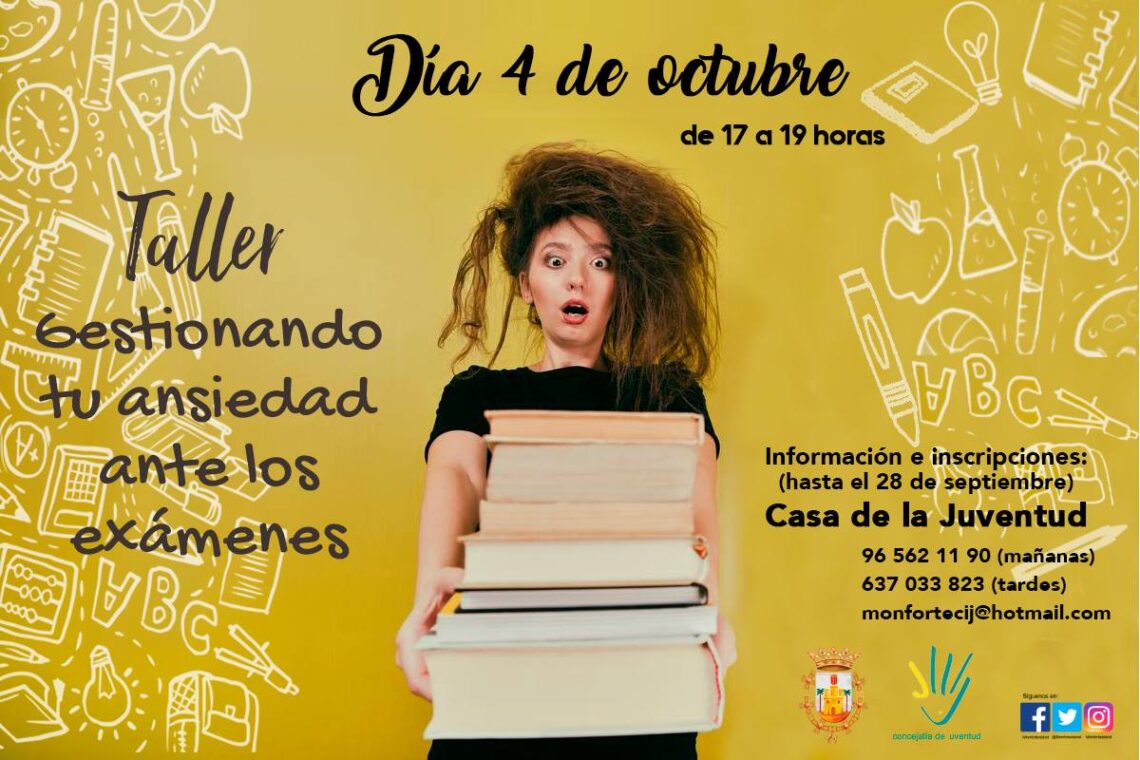 Nuevo taller en Monforte del Cid sobre cómo gestionar la ansiedad en los exámenes