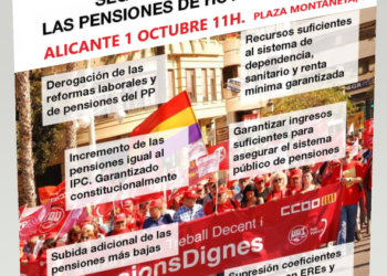 Sindicatos convocan una manifestación a favor de unas pensiones dignas en Alicante