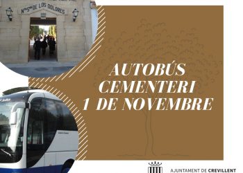 Desde la Concejalía de Cementerio se informa del autobús para el próximo día 1 de noviembre