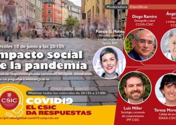 Los científicos del CSIC responden en un webinar a las preguntas sobre el impacto social de la Covid-19