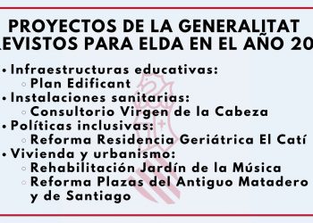 Las inversiones de la Generalitat en Elda a una cantidad próxima a los 20 millones