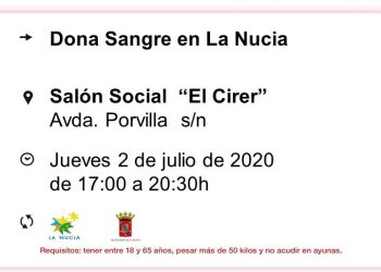 Este jueves donación de Sangre en El “Cirer”