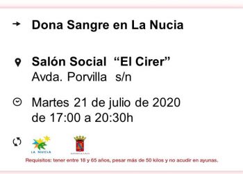 Donación de Sangre en el “Cirer” el próximo martes 21 de julio