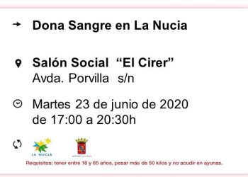 Donación de Sangre en El “Cirer” el próximo martes