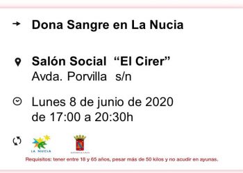 Donación de Sangre en el “Cirer” el próximo lunes 8 de junio