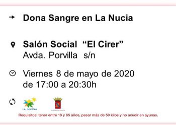Donación de Sangre este viernes en La Nucía