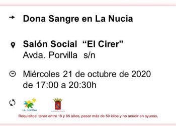 Donación de Sangre en El “Cirer” el próximo miércoles