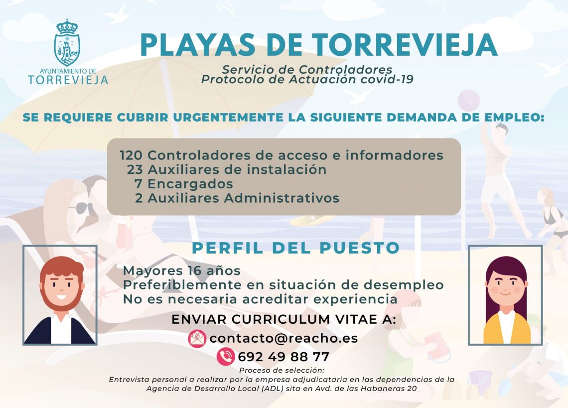 Torrevieja contratará a 152 personas para el control y la vigilancia de las playas