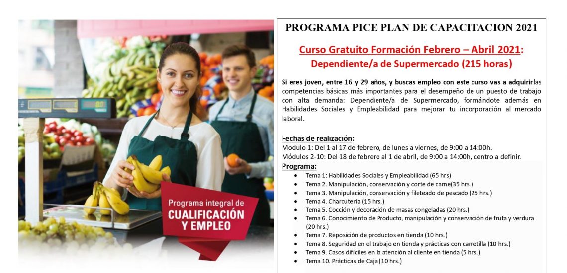 El CIAJ ofrece a los jóvenes un curso de dependiente/a de supermercado