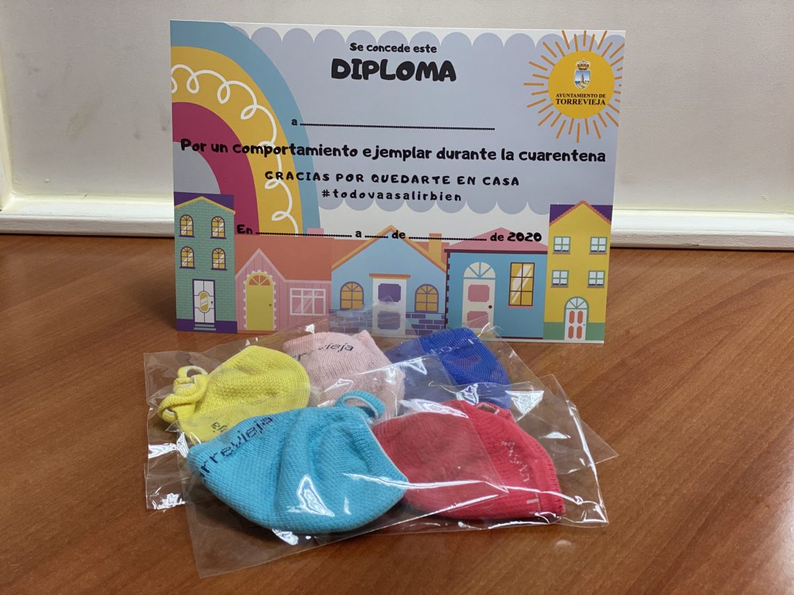 Torrevieja entregará a los/as niños/as, mascarillas en reconocimiento a su comportamiento ejemplar durante el confinamiento