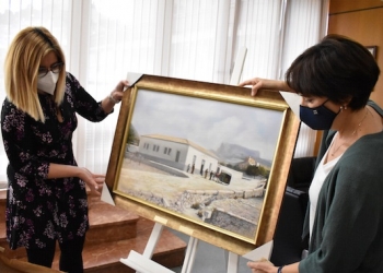 Donan un cuadro del antiguo matadero de Petrer coincidiendo con el 94 aniversario