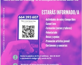 La Concejalía de Juventud de Santa Pola abre un nuevo canal de comunicación