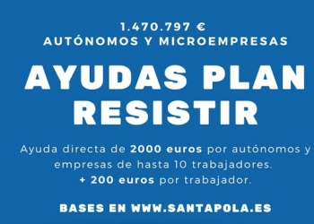 El Ayuntamiento de Santa Pola aprueba las bases de las ayudas del Plan Resistir