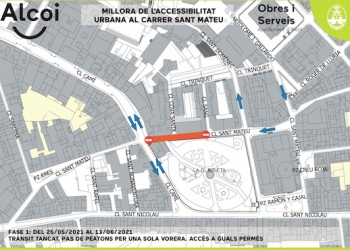 La próxima semana empiezan las obras de accesibilidad en la calle Sant Mateu