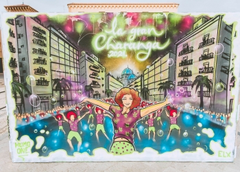 José Gacel gana el concurso de grafiti convocado por la Federación Gestora de Festejos Populares