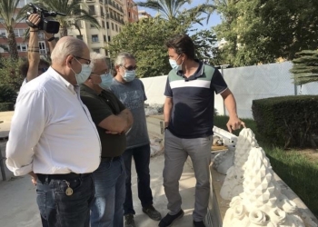 La restauración de la fuente de Luceros, casi terminada