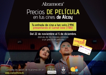 Alcoy y el CC Alzamora lanzan una campaña para animar a la gente joven a ir al cine