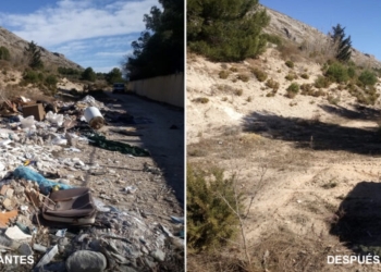 Villena retira 40 toneladas de escombros de los aledaños de la zona deportiva
