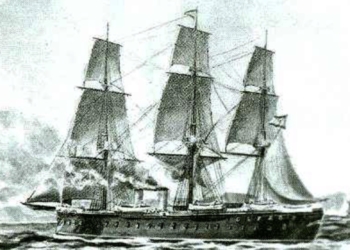 Fragata Victoria en la que viajó el monarca hasta Santa Pola.