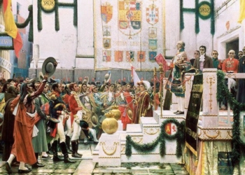 Proclamación de la Constitución de 1812 en Cádiz, obra de Salvador Viniegra.