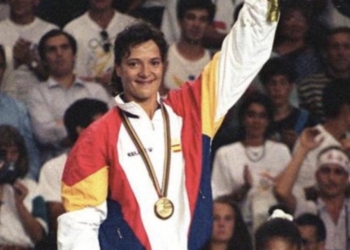 Miriam Blasco tras lograr su oro de Barcelona 92.
