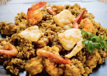 Receta de arroz con rape y gamba roja