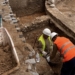 Las excavaciones arqueológicas en la plaça de Baix sacan a la luz una basílica de época romana