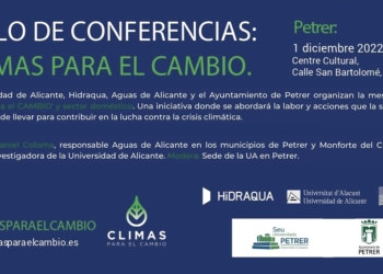 ‘Climas para el cambio’, una jornada promovida por Hidraqua, Aguas de Alicante y la UA llega a Petrer