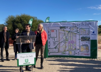 El alcalde, Eduardo Dolón, en el acto del reinicio de las obras (23 de enero).