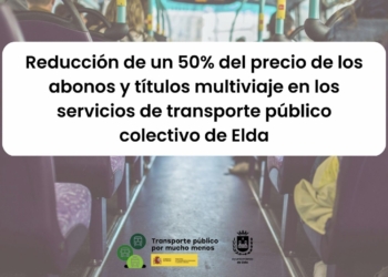 Los usuarios del transporte público de Elda se benefician hasta el 30 de junio de una bonificación del 50%