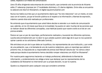 Carta certificada enviada desde nuestra editorial el pasado 20 de enero de la que no hemos obtenido respuesta alguna