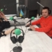 Olena Isaieva y Bohdán Isaiev en el estudio de Radio Ucrania FM.