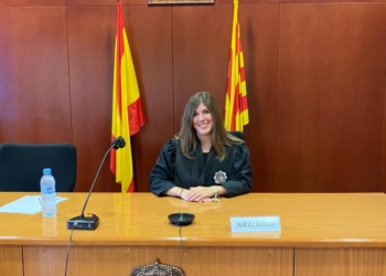 Marta Bernabé en la Escuela Judicial (Barcelona), durante su formación.