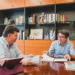 Pachi Pascual con nuestro director, Ángel Fernández, en los momentos previos a comenzar la entrevista.