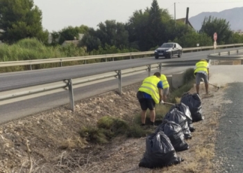 Orihuela limpia el vial que une la carretera de Hurchillo con la de Arneva