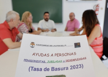 L’Alfàs ayuda a las personas jubiladas, desempleadas y pensionistas al pago de la tasa de basura