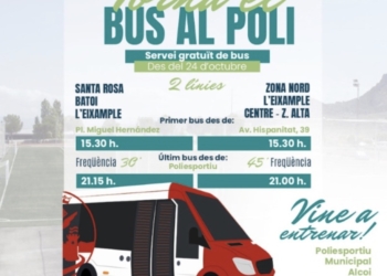 Vuelve el servicio de autobús por las tardes al polideportivo a partir del 24 de octubre