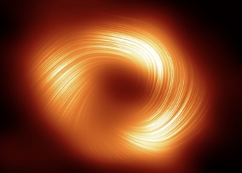 Revelados intensos campos magnéticos espirales en el borde del agujero negro del centro de nuestra galaxia