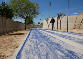 Deportes afronta la recta final de las obras del circuito exterior de running del Pabellón Félix Candela