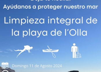 La Fundación Mundomar impulsa una limpieza integral de la Playa de l’Olla