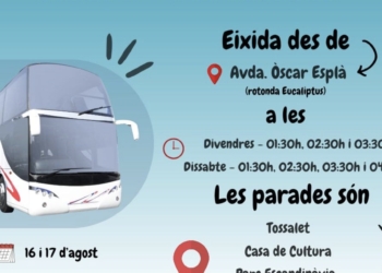 l’Alfàs habilitará un servicio de bus nocturno gratuito en Fiestas de l’Albir