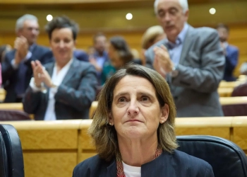 La ex ministra Teresa Ribera en su comparecencia en el Senado.