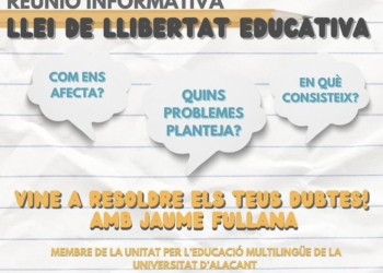 Xàbia organiza una reunión informativa sobre la Ley de Libertad Educativa