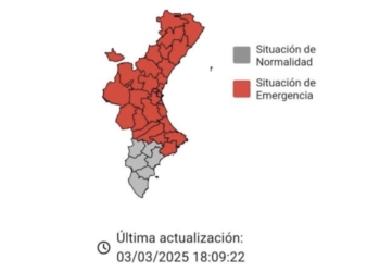La Marina Baixa suspende las clases este martes por el temporal de lluvia