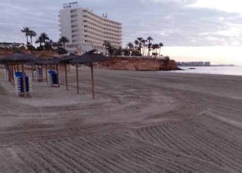 RSU limpia las playas de Orihuela tras los últimos temporales