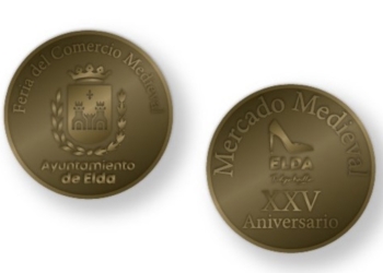 Elda lanza una moneda conmemorativa del 25 aniversario de la Feria del Comercio Medieval