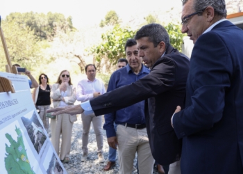 Carlos Mazón visita las obras de emergencia para paliar la sequía en la Marina Baixa