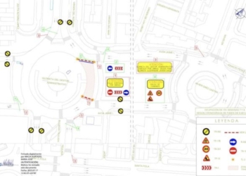 Alicante limita el tráfico en la glorieta de la fuente de Rabasa por obras de Aguas