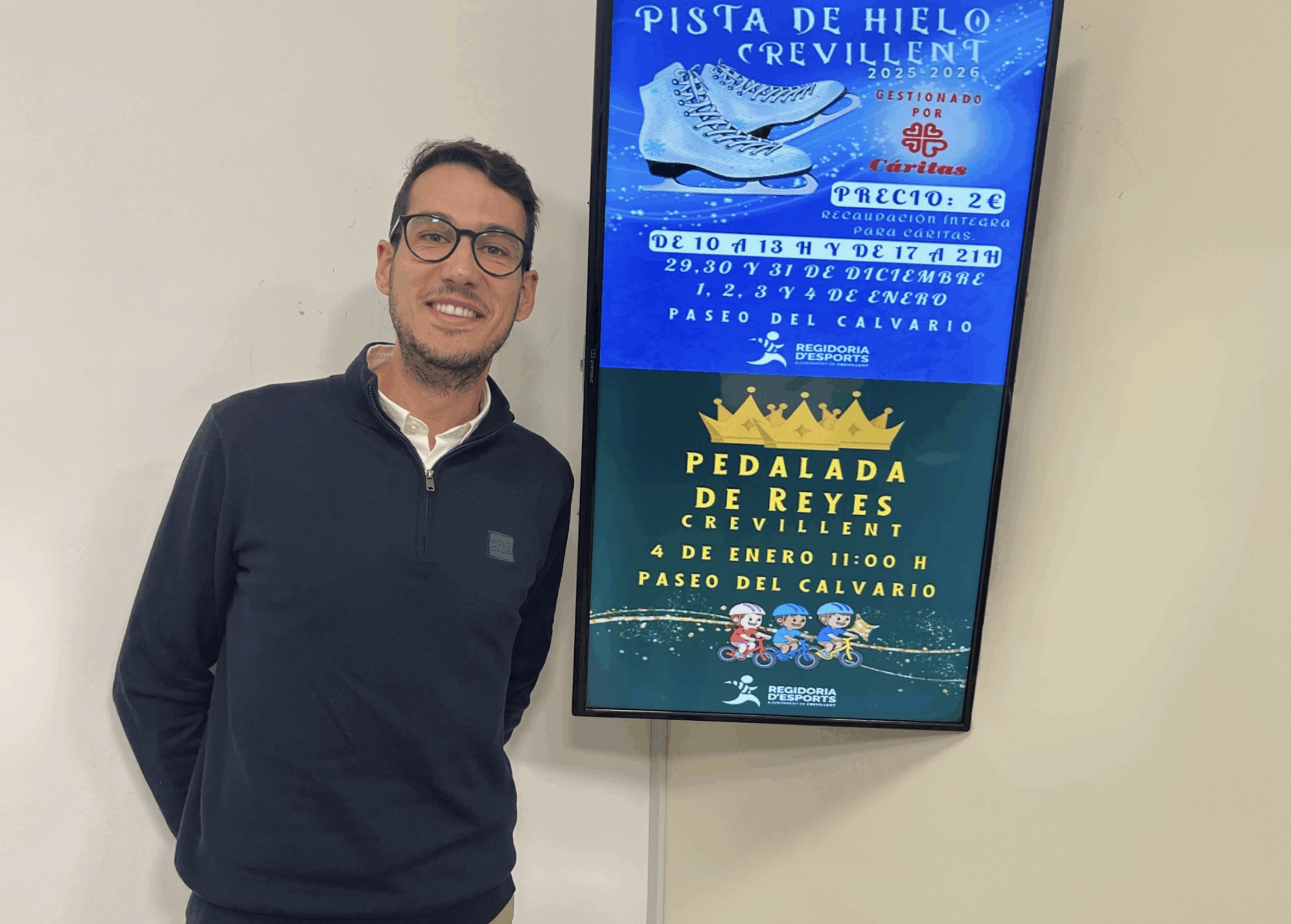 Deportes programa una pista de hielo solidaria y una pedalada infantil de Reyes en el Paseo del Calvario estas navidades