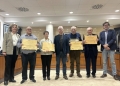Miguel Cremades Martínez y José Nuévalos Ruiz y José Luis Martínez Martínez y Mariano López Marín reciben las Medallas al Mérito Municipal de Utiel